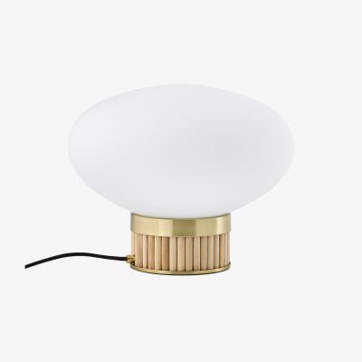 La Redoute Dolce Brass, Bamboo and Opaline Table Lamp