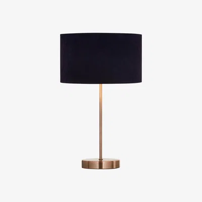 La Redoute Classic Copper Stick Table Lamp with Velvet Shade