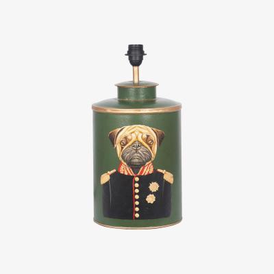 La Redoute Hand painted Iron Forest Green Pug Character Table Lamp Base