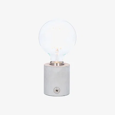 La Redoute Concrete with Silver Accents Exposed Bulb Table Lamp Base