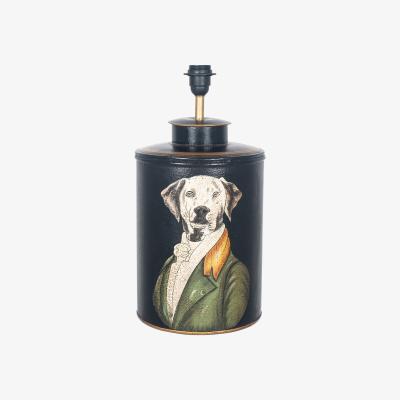 La Redoute Hand painted Iron Black Suited Dog Character Table Lamp Base