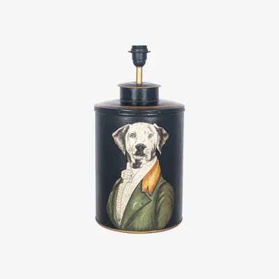 La Redoute Hand painted Iron Black Suited Dog Character Table Lamp Base