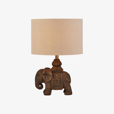 La Redoute Bronze Effect Ceramic Elephant Table Lamp