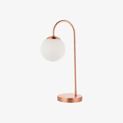 La Redoute Copper Table Lamp With Opal Glass Shade