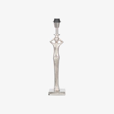 La Redoute Antique Silver Metal Hands on Head Table Lamp