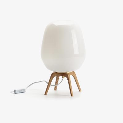 La Redoute Boldo Smoked Glass & Wood Table Lamp