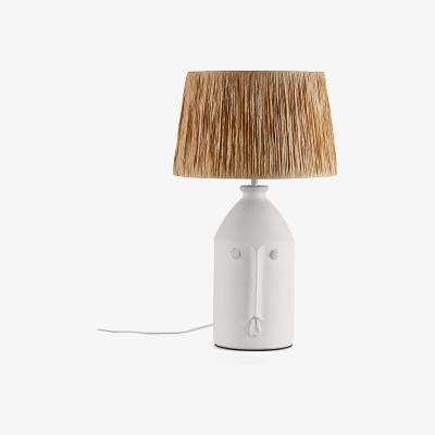 La Redoute Manoni Ceramic Lamp with Raffia Shade