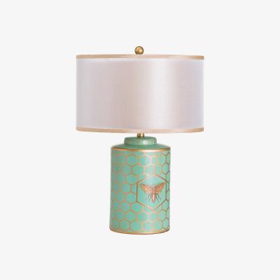 La Redoute Handpainted Metal Bee Table Lamp With White Shade