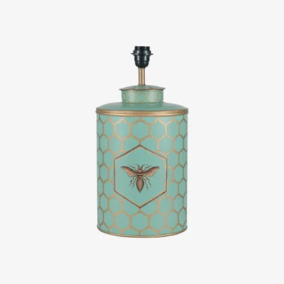 La Redoute Hand painted Iron Blue Honeycomb and Bee Motif Table Lamp Base