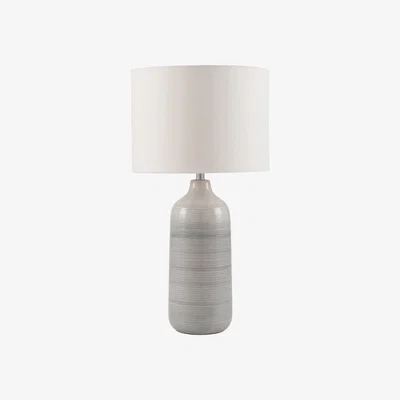 La Redoute Blue and Grey Ceramic Ombre with Cotton Shade Table Lamp