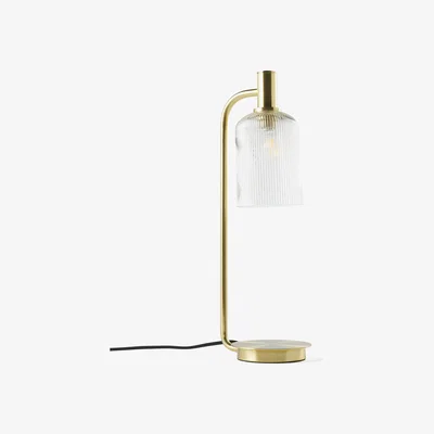 La Redoute Bogota Table Lamp in Brass and Striated Glass