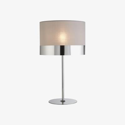 La Redoute Classic Chrome Base Table Lamp with Grey Shade Metallic Contrast