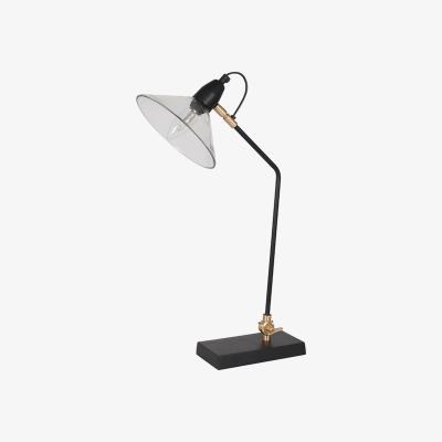 La Redoute Industrial Black Metal with Glass Conical Shade Table Lamp