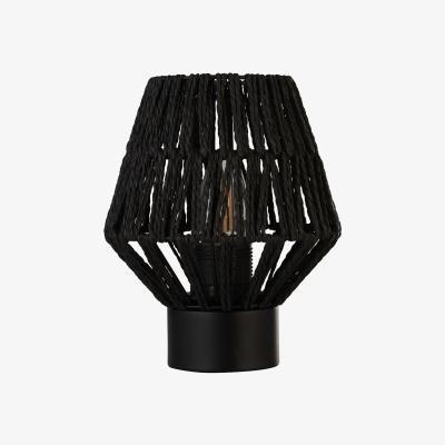 La Redoute Woven Rattan Frame with Black Detail Table Lamp