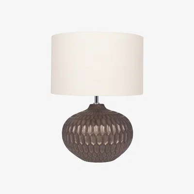 La Redoute Bronze Glazed Ceramic Textured Table Lamp