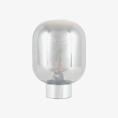 La Redoute Smoked Glass Oval Orb and Chrome Table Lamp
