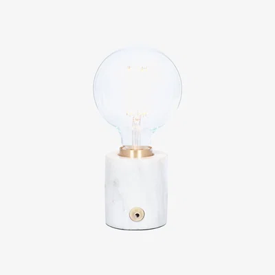 La Redoute Solid Marble with Brushed Gold Accents Exposed Bulb Table Lamp Base