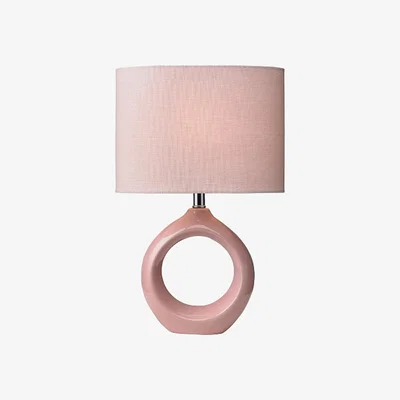 La Redoute Blush Pink Painted Ceramic Loop Table Lamp