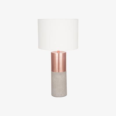 La Redoute Concrete and Copper Contrast with Cotton Shade Table Lamp