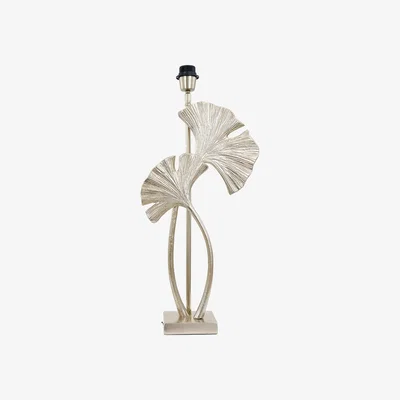 La Redoute Gingko Leaf Design in Champagne Metal Tall Table Lamp Base