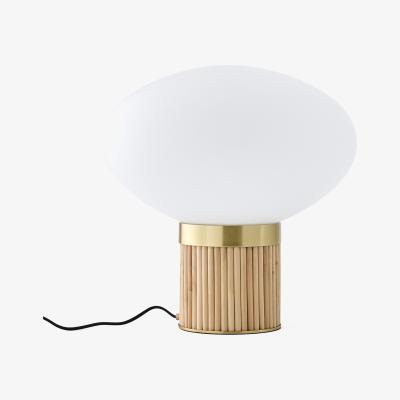 La Redoute Dolce XL Brass, Bamboo and Opaline Table Lamp
