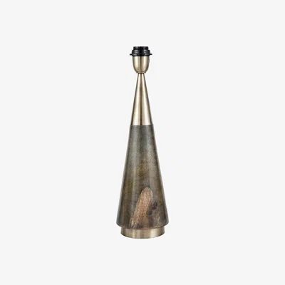 La Redoute Brushed Silver and Grey Wash Wood Table Lamp Base