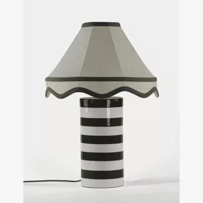 Marks & Spencer M&S Hattie Striped Table Lamp - Green, Green,Ochre