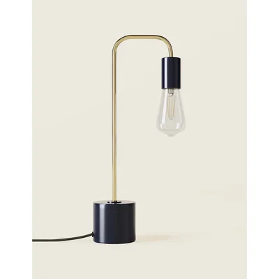 Marks & Spencer M&S Exposed Bulb Curved Table Lamp - Navy, Navy
