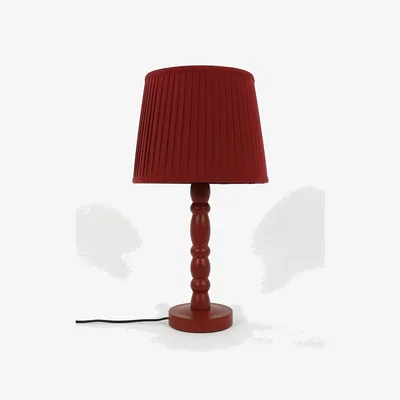 Marks & Spencer M&S Ria Wooden Bobbin Table Lamp - Red, Red