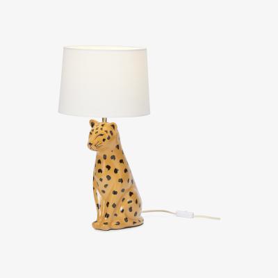 Made.com Raja Leopard Ceramic Table Lamp, Tan