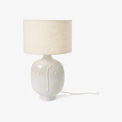 Made.com Face Table Lamp, White Ceramic