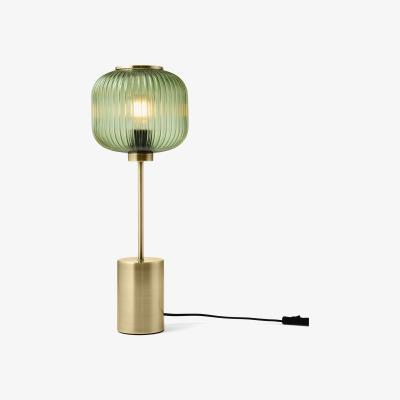 Made.com Briz Table Lamp, Antique Brass & Green