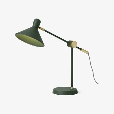 Made.com Ogilvy Table Lamp, Green & Antique Brass