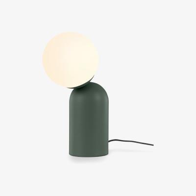 Made.com Vetro Table Lamp, Peacock Green and Opal Glass