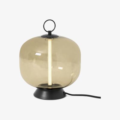 Made.com Olney LED Table Lamp, Champagne Glass & Black Metal