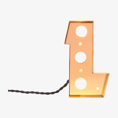 Made in Design Caractère Table lamp - / Wall light - Letter L - H 20 cm by Seletti Gold