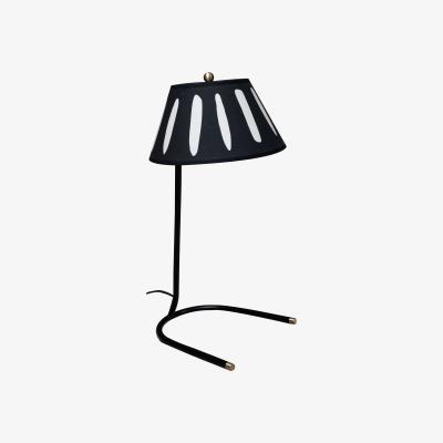 Made in Design Charly Table lamp - / H 45 cm - Silkscreen printed cotton by Maison Sarah Lavoine Black