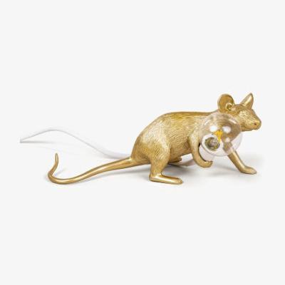 Made in Design Mouse Lie Down #3 Table lamp - / Reclining mouse by Seletti Gold