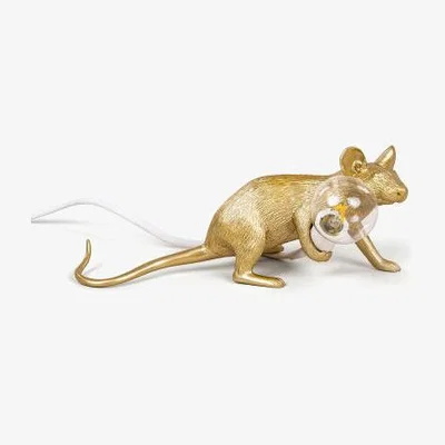 Made in Design Mouse Lie Down #3 Table lamp - / Reclining mouse by Seletti Gold