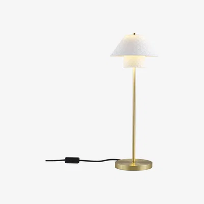 Made in Design Oxford Double Table lamp - / Polished brass & porcelain by Original BTC White/Gold