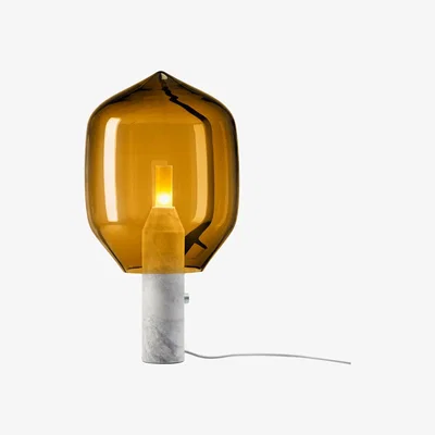 Made in Design Lighthouse Table lamp - / Glass & marble - H 69 cm by Established & Sons Orange