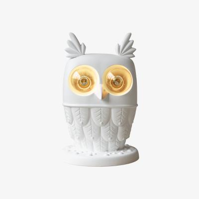 Made in Design Ti-vedo Table lamp - Ceramic owl - H 41 cm by Karman White