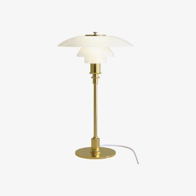 Made in Design PH 3/2 Table lamp - / Glass & brass - 1927 by Louis Poulsen White/Gold/Metal