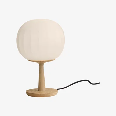 Made in Design Lita Table lamp - / LED - Ø 18 cm by Luceplan White/Natural wood
