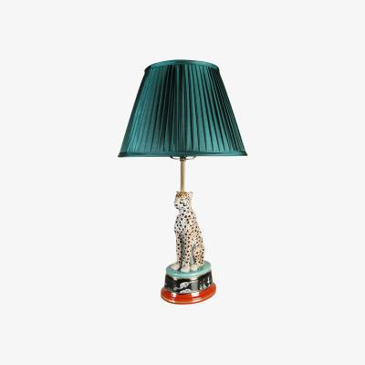 Made in Design Leopard Table lamp - / Porcelain & satin by & klevering Multicoloured/Green