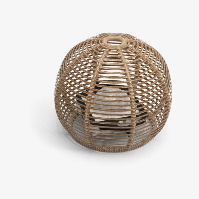 Made in Design La Lampe Paillote Sphere Solar lamp - / Small Ø 31 cm / Hybrid and connected (solar + USB dock) by Maiori Natural wood