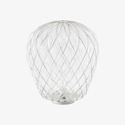 Made in Design Pinecone Table lamp - H 52 cm - Glass & metal mesh by Fontana Arte Transparent