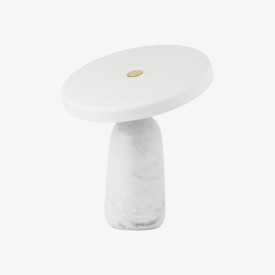 Made in Design Eddy Table lamp - / With pivot - Marble & stamped steel by Normann Copenhagen White