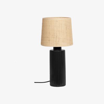 Made in Design Portofino Table lamp - / Raffia & ceramic by Maison Sarah Lavoine Black/Beige