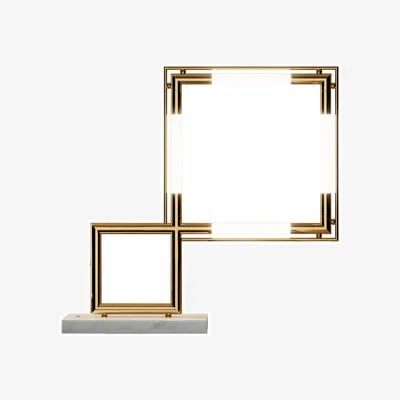 Made in Design Quadro VII LED Table lamp metal gold / Jacques Adnet, 1929 - Lumen Center Italia